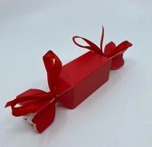 10 Luxe Rode Snoepkokers - Kado verpakkingen - 20 x 4 x4 cm - inclusief lint -