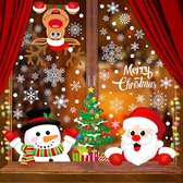 Raamstickers Kerst - Kerststickers Dubbelzijdig - Raamdecoratie - 315 stuks - Sneeuwvlokken - Rendier - Sneeuwpop - 10 vellen