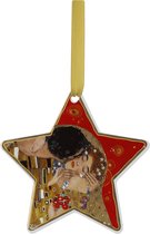 Goebel® - Gustav Klimt | Kersthanger "De Kus Rood" | Ornament, Porselein, 11cm, met echt goud