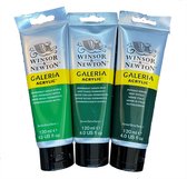 W&N Galeria Acryl 120ml - Set a 3 tubes - Permanent green deep-ermanent green middle-Phthalo green