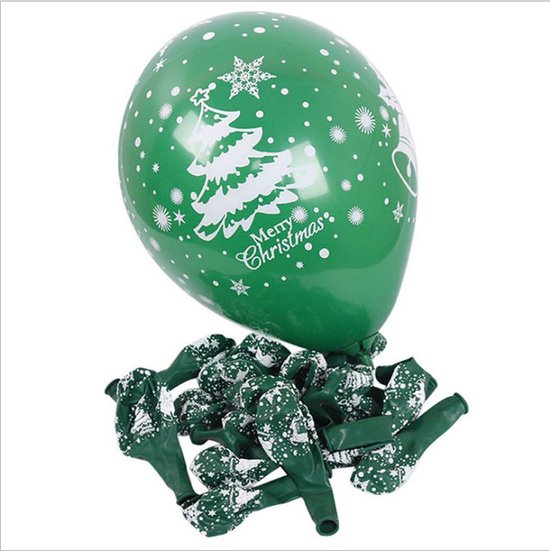 Prachtige Kerst ballonnen | Groen - Tekst Wit | Sneeuw - Sneeuwvlok - Sneeuwpop - Rendier - Hert - Kerstklok | Merry Christmas - Decoratie | DH collection