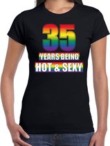 Hot en sexy 35 jaar verjaardag cadeau t-shirt zwart - dames - 35e verjaardag kado shirt Gay/ LHBT kleding / outfit L