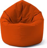 Lumaland Zitzak voor binnen en buiten, ronde 2-in-1 zitzak voor binnen en buiten, 300 l vulling, 120 x 80 x 75 cm, waterafstotend en robuust, oranje