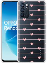 Oppo Reno6 5G Hoesje Pink Love - Designed by Cazy