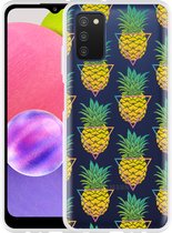 Hoesje Geschikt voor Samsung Galaxy A03s Pineapple