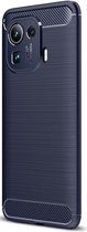 Xiaomi 11T/11T Pro Hoesje Geborsteld TPU Back Cover Blauw