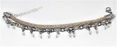 ennovycreations, kumihimo ( GOUDKLEUR ), staal, glaskristallen, 15 cm + 4 cm verlengketting ( S )