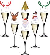 Wijnglas markers - Kerstboom 10 stuks - Wijnglas Charms - Wijnglas Tags, Kerst Xmas Tafeldecoraties - Decor voor Kerstfeesten - Wijn Geschenk/Cadeau