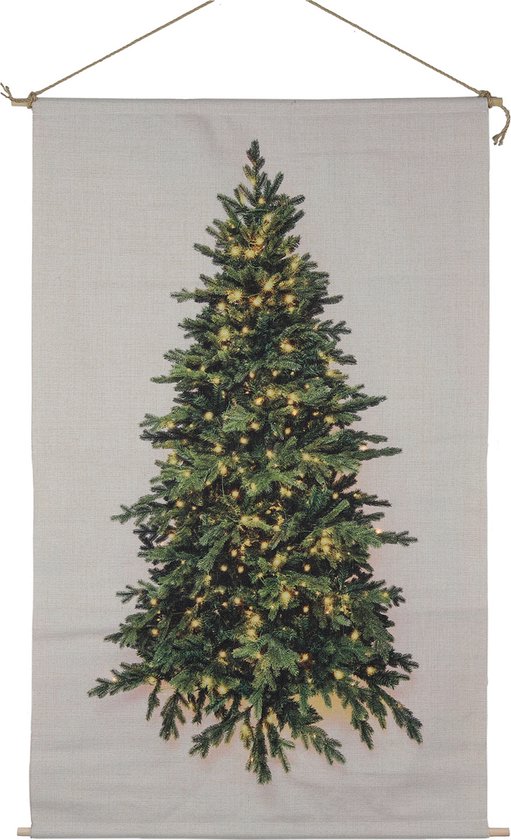 Countryfield Wanddoek Cosy Kerstboom Led 66 X 110 Cm Textiel