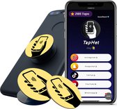 TapHet - GEEL - Jouw Socials Delen Met 1 Tap - NFC Sticker - Digitaal Visitekaartje - Telefoon Sticker & Pop Socket - Social Media Marketing - Contactloos - NFC Tags