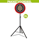 Mobiele Dartbaan VoordeelPakket + Winmau Blade 6 + Dartbordverlichting Basic XL (Rood)