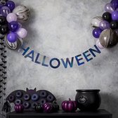 Halloween slinger set met zwarte en paarse ballonnen - Feestdecoratievoorwerp