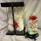 AG Luxurygifts - rozen box  - gouden rose - Moederdag cadeau - cadeau - liefde - rose incl stolp 23cm