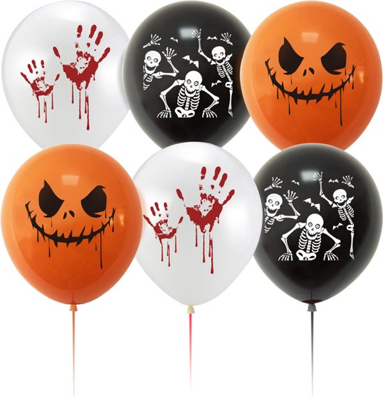 Halloween Ballonnen - Set van 6 - Halloween feestje - versiering - feestdagen