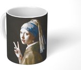 Mok - Koffiemok - Meisje met de parel - Johannes Vermeer - Oude meesters - Mokken - 350 ML - Beker - Koffiemokken - Theemok