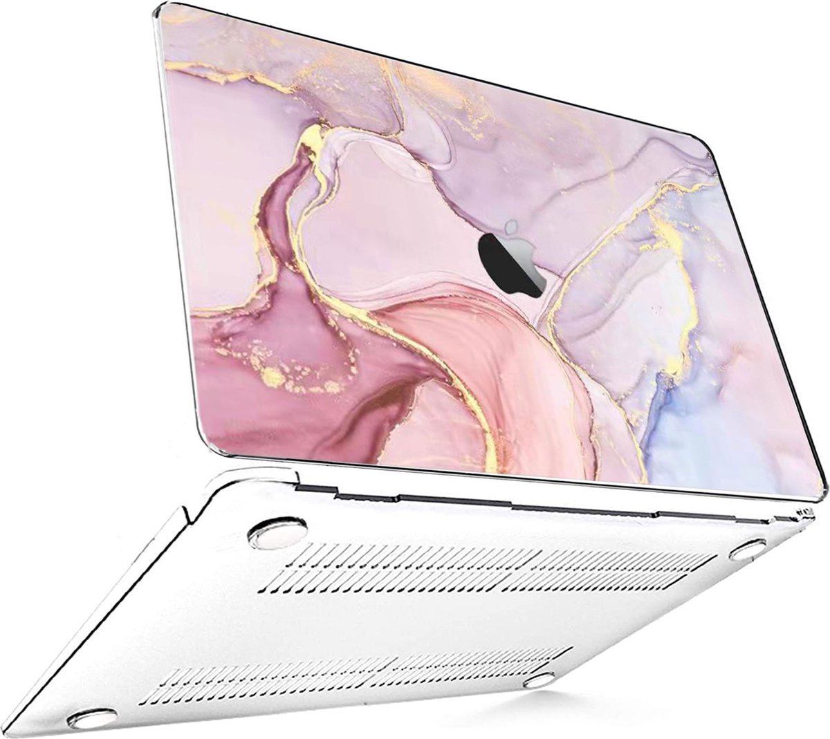 Macbook Air Cover - Hoesje voor Macbook Air 13 inch 2018 / 2021 - Hardcase Marmer Rose