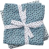 Hydrofiele doeken set van twee happy dots  - blue