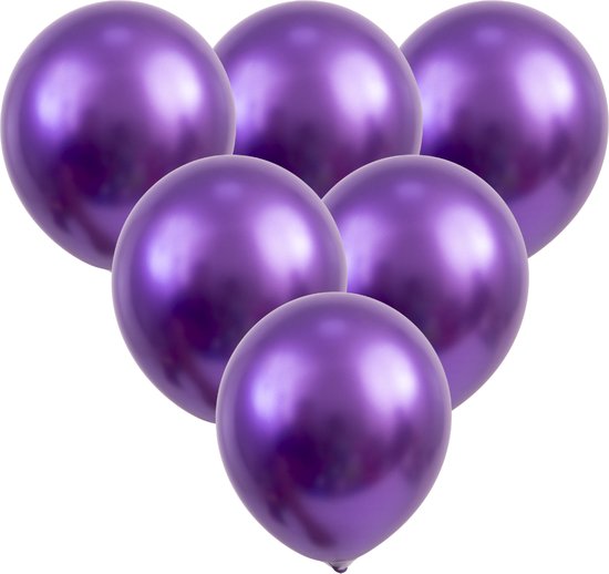 Ballonnen - metallic - feest - partijtje - Paars - Set van 6 - versiering