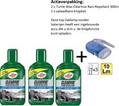 Turtle Wax - TW 52859 ClearVue Rain Rep 300ml - 3 Stuks - + Zaklamp/Knijpkat