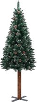 Huis en Tuin Depot Kerstboom Met Echt Hout En Witte Sneeuw Smal 180 Cm Groen