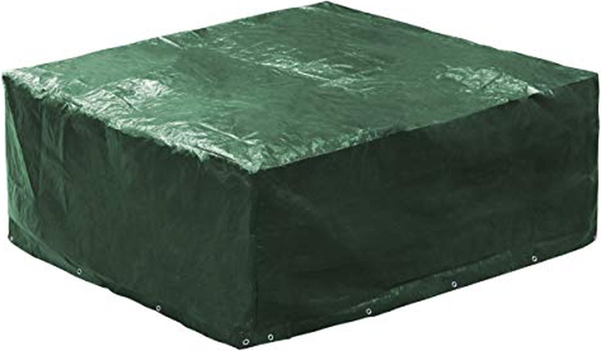 Minuma hoes voor tuinmeubelen van PE120 gr materiaal | Formaat 200 x 160 x 70 cm met 18 metalen ogen voor optimale bescherming tegen de wind | De beschermhoes is ondoordringbaar voor water, scheurvast, weerbestendig en vuilafstotend, donkergroen