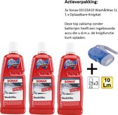 SONAX Wash&Wax 1L 3 stuks + Knijpkat/Zaklamp