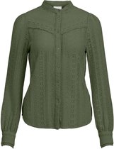 Vila Blouse Vichikka L/s Lace Shirt/2s /1 14076296 Four Leaf Clover Dames Maat - S