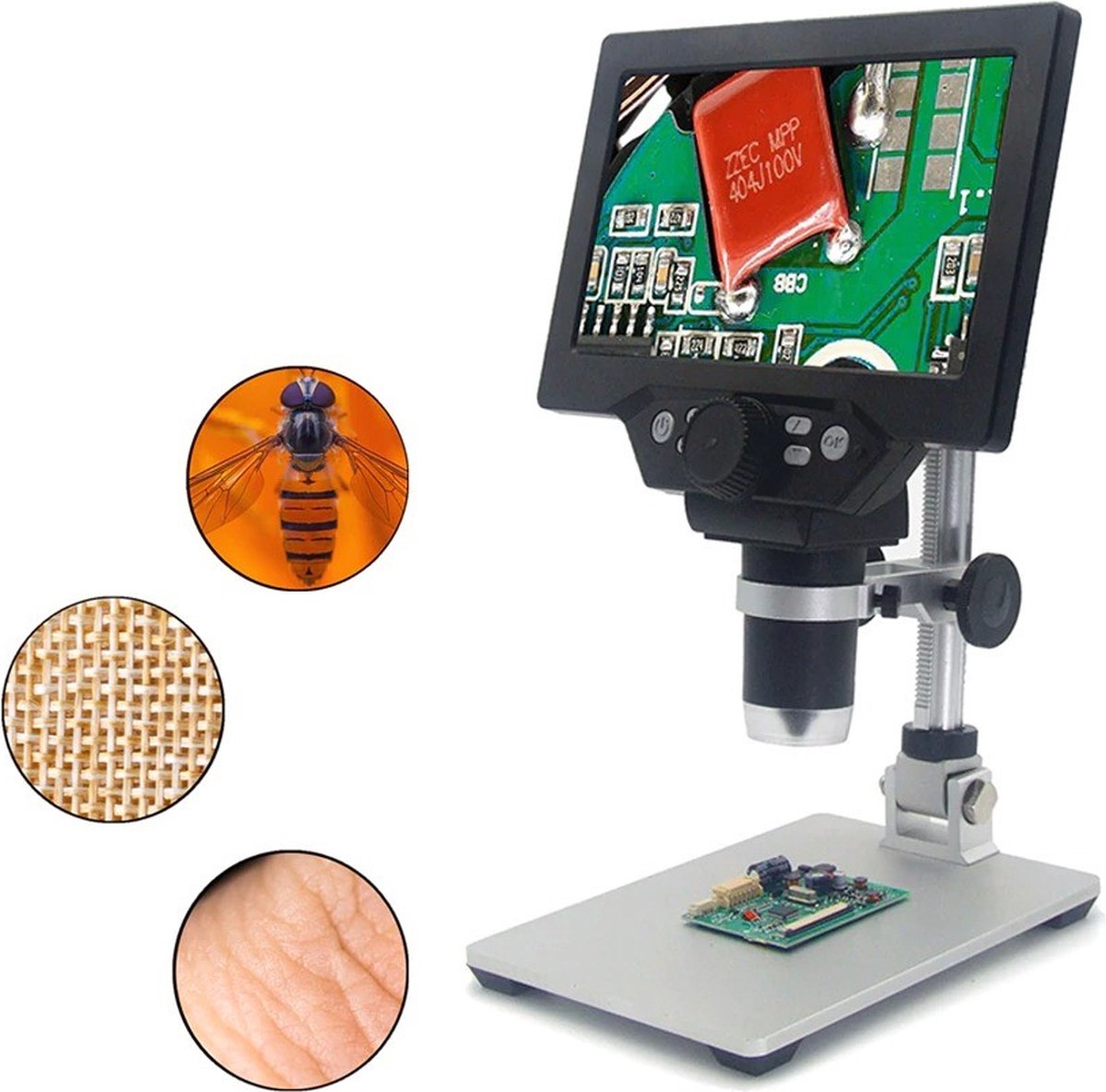 Eijk® Digitale Microscoop - Voor Kinderen & Volwassenen - Tot 1200x Vergroting - Microscoopset - LCD scherm met Camera - Grijs