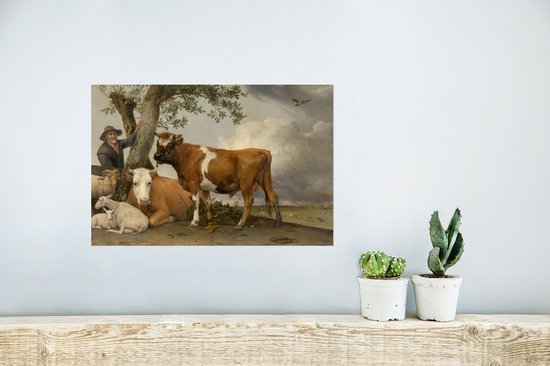 Poster De stier - Schilderij van Paulus Potter - 40x30 cm