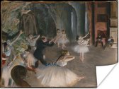 La répétition du Ballet sur scène - Peinture d' Edgar Degas Poster 160x120 cm - Tirage photo sur Poster (décoration murale salon / chambre) XXL / Groot format!