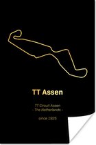 Poster TT Assen - Goud - Zwart - 20x30 cm - Cadeau voor man