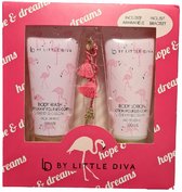LD By Little Diva Cadeau Pakket met Armbandje - Cherry Blossom - Body Wash / Body Lotion - Verjaardag - Moederdag - Roze - 2x 100 ml - Valentine - Valentijnsdag - valentijn cadeautje - Valentine - Valentijnsdag - valentijn cadeautje