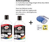 Turtle Wax - TW 52712 Color Magic White 500ml - 2 stuks - +  Zaklamp/Knijpkat