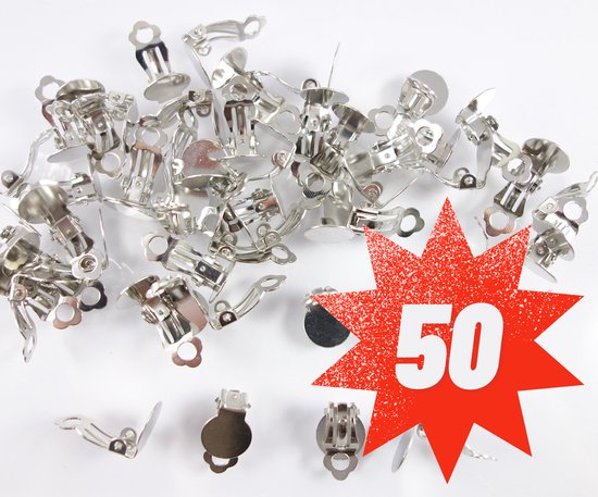 Oorbelclips 50 stuks - Platinum Plated en anti-allergisch