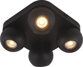 Plafonnier moderne carré 4 ampoules noir 5.5W