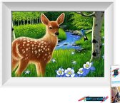 Artstudioclub®  Diamond painting volwassenen Een hert 25 x 30 cm