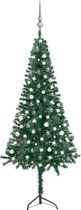 Huis en Tuin Depot Kunstkerstboom Met Led'S En Kerstballen Hoek 240 Cm Pvc Groen