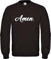 Kerst sweater zwart - Amen - soBAD. | Kersttrui soBAD. | kerstsweaters volwassenen | kerst hoodie volwassenen | Kerst outfit | Foute kerst truien