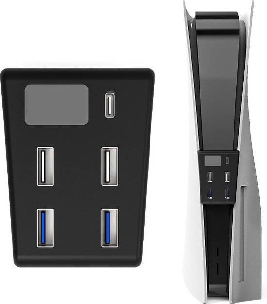 Hub USB A&K pour des Portes USB Extra, Convient pour PS5 - Playstation 5, 4 ports