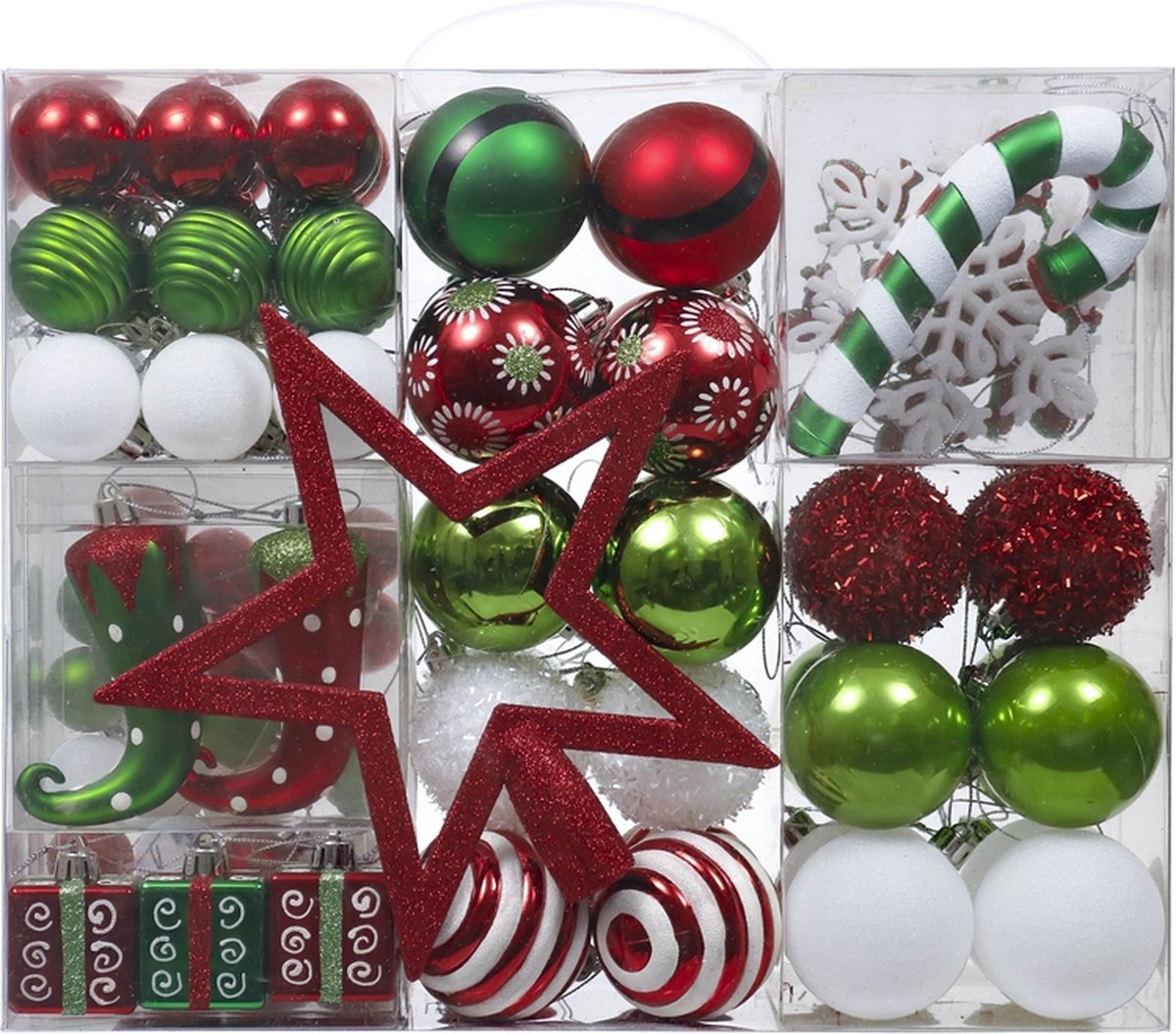 JMP Collections | Kerstballen | 100 Delige set | Kerstversiering | Onbreekbare kerstballen | Plastic | Kunststof