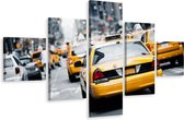 Schilderij - Gele Taxi's in New York, 3 maten, Premium Print