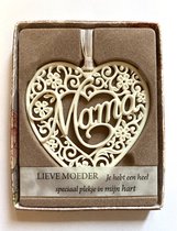 H&&H Inspirerende woorden hanger "Mama" Gift in Hartvorm