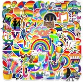 Regenboog stickers - 100 stuks - Grappige stickers - Pride stickers - LGBTQ - Stickers volwassenen - Stickers kinderen - Laptop stickers