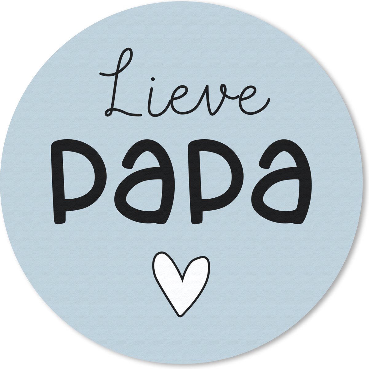 Muismat rond 30x30 cm - Mousepad Papa - Kado man - Blauw - Ronde muismatten