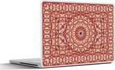Laptop sticker - 13.3 inch - Vloerkleed - Mandala - Patronen - Rood - 31x22,5cm - Laptopstickers - Laptop skin - Cover