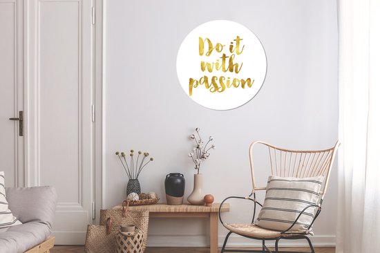 Texte de motivation sur fond blanc Sticker mural cercle mural 80x80 cm / cercle papier peint / cercle mural / cercle vivant - autocollant et découpe ronde