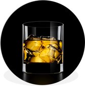 WallCircle - Wandcirkel ⌀ 30 - Glas met whisky - Ronde schilderijen woonkamer - Wandbord rond - Muurdecoratie cirkel - Kamer decoratie binnen - Wanddecoratie muurcirkel - Woonaccessoires