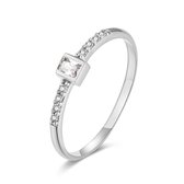 Twice As Nice Ring in zilver, baguette zirkonia, kleine zirkonia 52