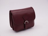 SENSE Schoudertas Bella bordeaux rood - Italiaanse Crossbody bag - Toscaanse leer