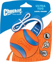 Chuckit Ultra Ball – Hondenspeelgoed – Hondenbal – Gemaakt van duurzaam rubber – Drijvend hondenspeeltjes – Voor elk terrein – Maat L – Diameter 7 cm – Oranje – 1 stuks
